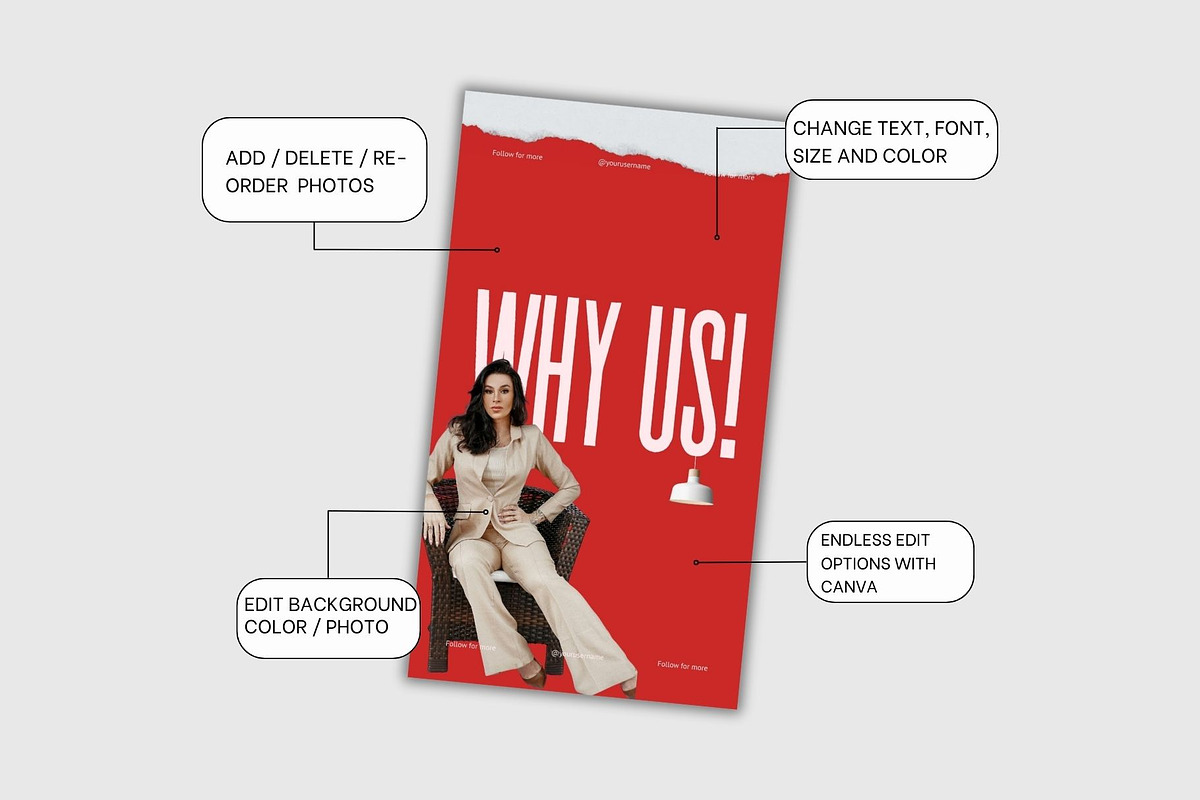 Pink & Red Instagram Post Template preview 8