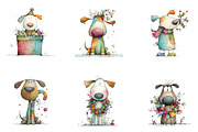 Quirky Christmas Dog Clipart Bundle, a Seasonal Illustration by CreationArt (Thumbnail 4 of 5)