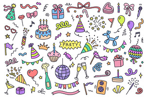 Hand drawn party decorations, an Object Illustration by winwin.art