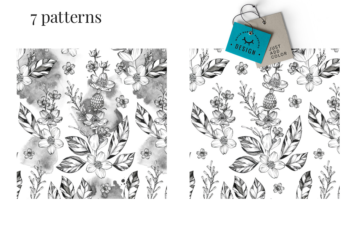 Black Ink Flowers and Watercolor, an Illustration by WBS Design (Photo 24 of 26)