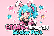 Bunny Girl Stickers — 50 PNG, a Person Illustration by ETARA by Mea Hau (Thumbnail 1 of 17)