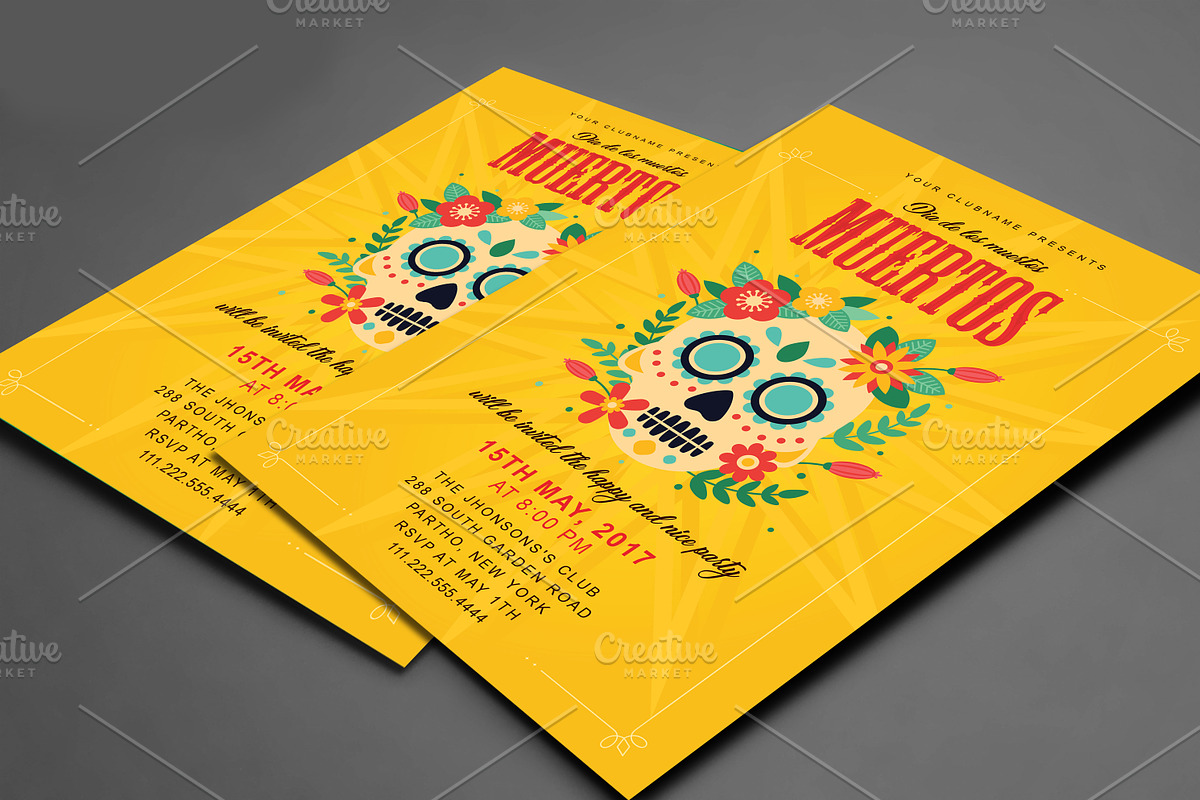 Dia De Los Muertos Flyer Template, a Flyer Template by Madhabi Studio (Photo 3 of 3)