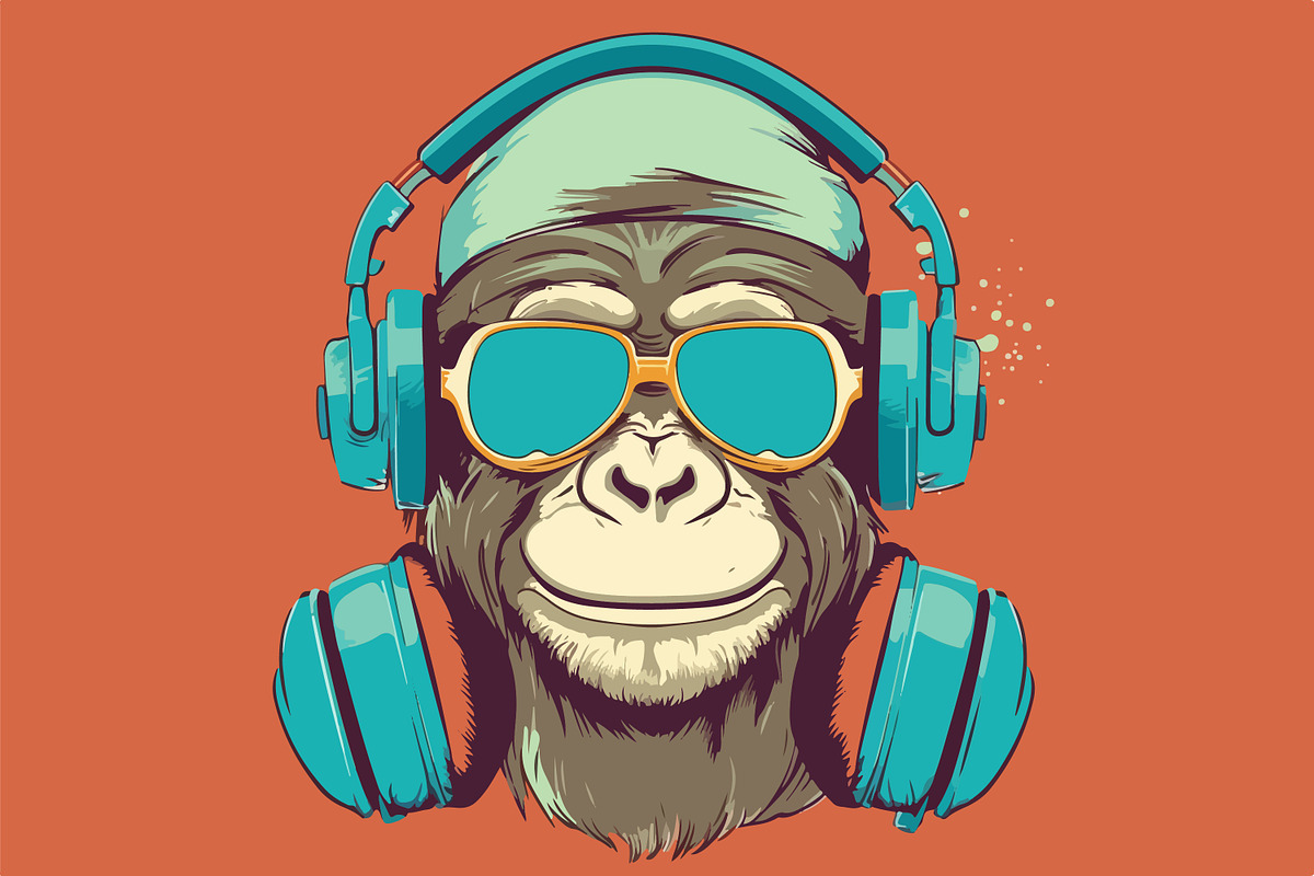 62 t-shirt designs. Big musical bund, an Animal Illustration by Fractal fonts & graphics (Photo 33 of 63)