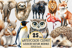 Watercolor Wildlife Nature Animals, an Animal Illustration by Rose Art