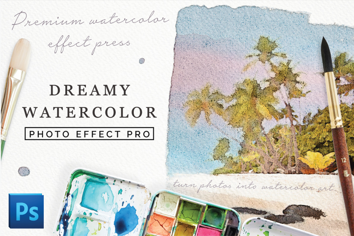 Realistic Watercolor Photo Effect, a Plug-in Add-On by Drifter Studio PrintShop (Photo 1 of 9)