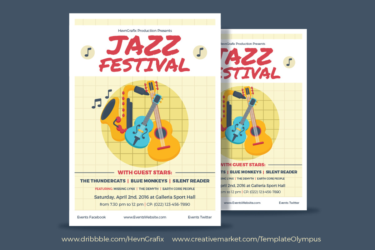 3 Music Event Flyers, a Flyer Template by Marco Zenki (Photo 3 of 5)