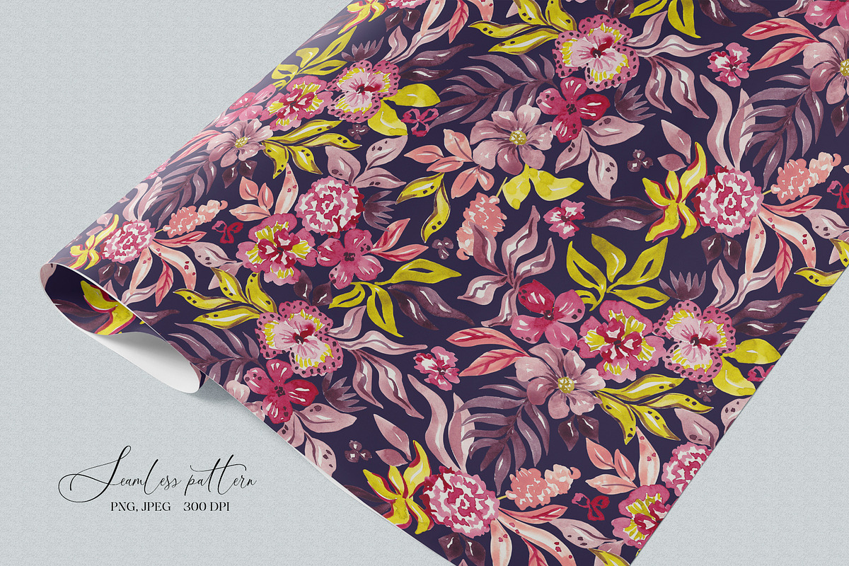 Fantasy flowers seamless pattern, a Pattern Graphic by SirenaArt (Photo 15 of 17)