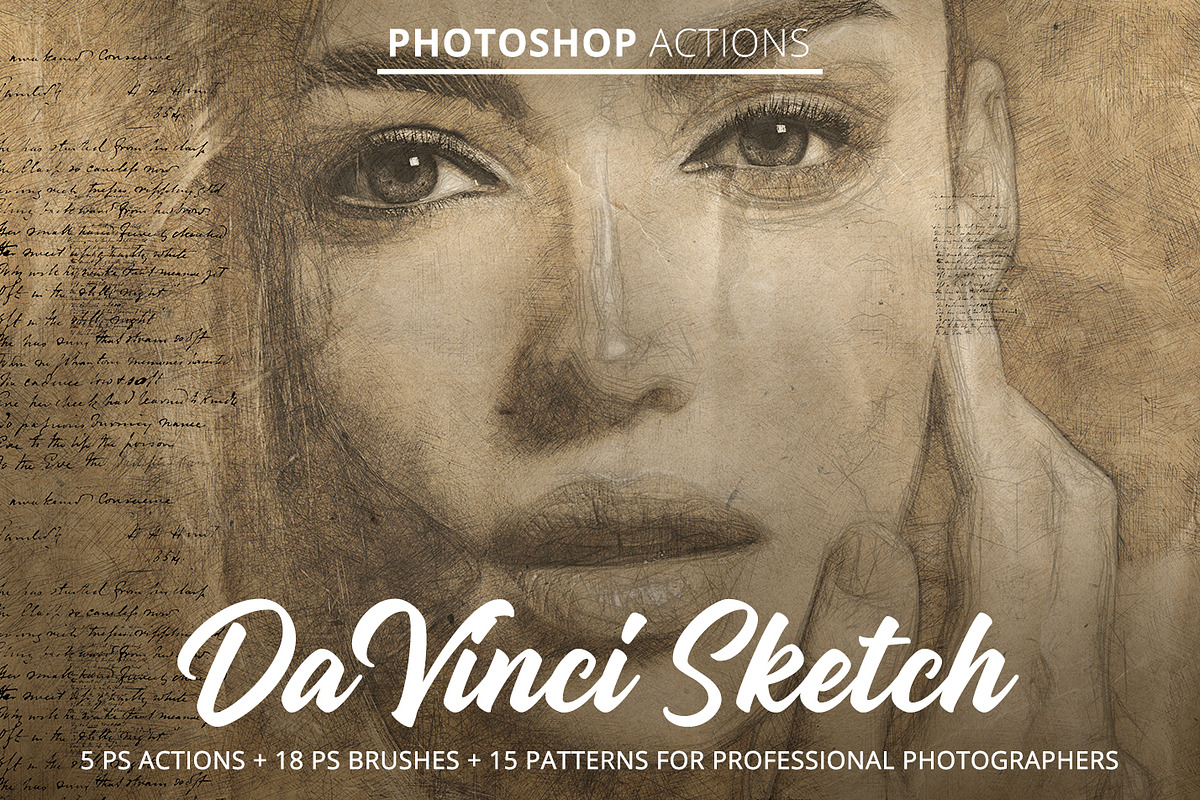 Da Vinci Sketch Action for Photoshop, an Action Add-On by FixThePhoto (Photo 1 of 42)