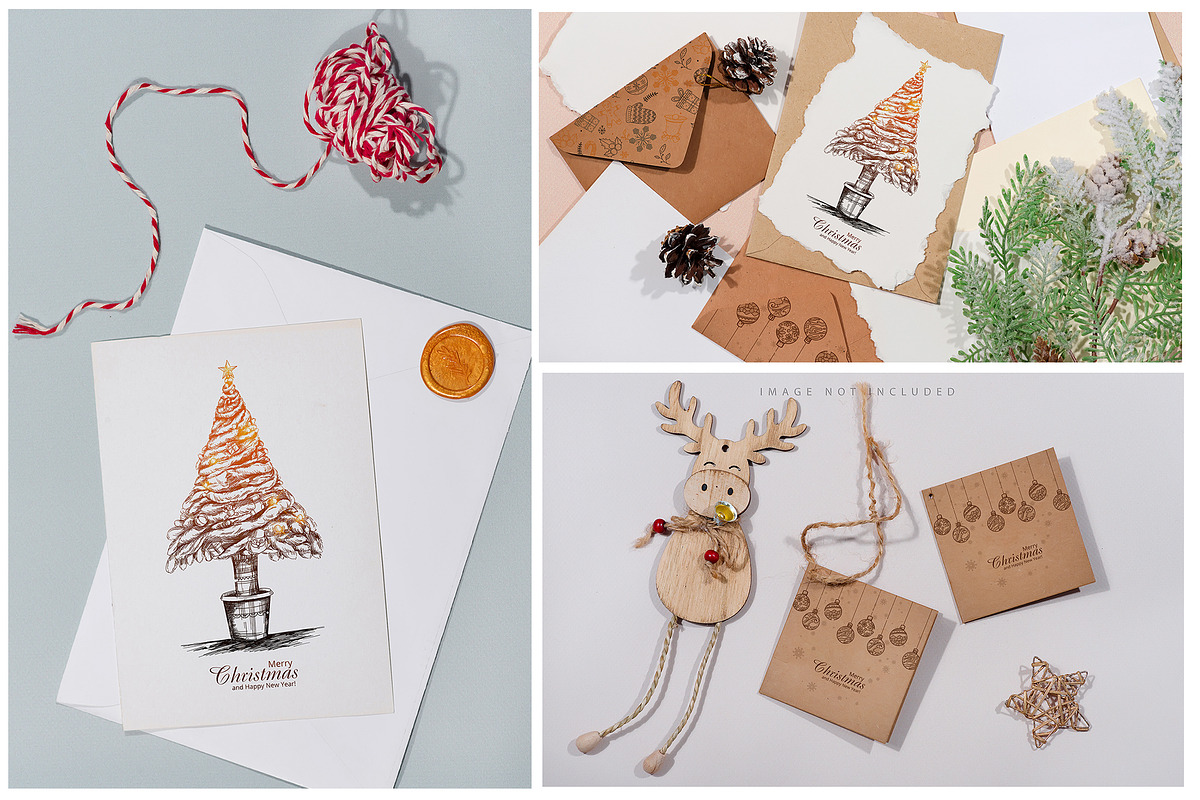Christmas Card Mockup set 2, a Packaging Mockup by YuMyart (Photo 3 of 5)