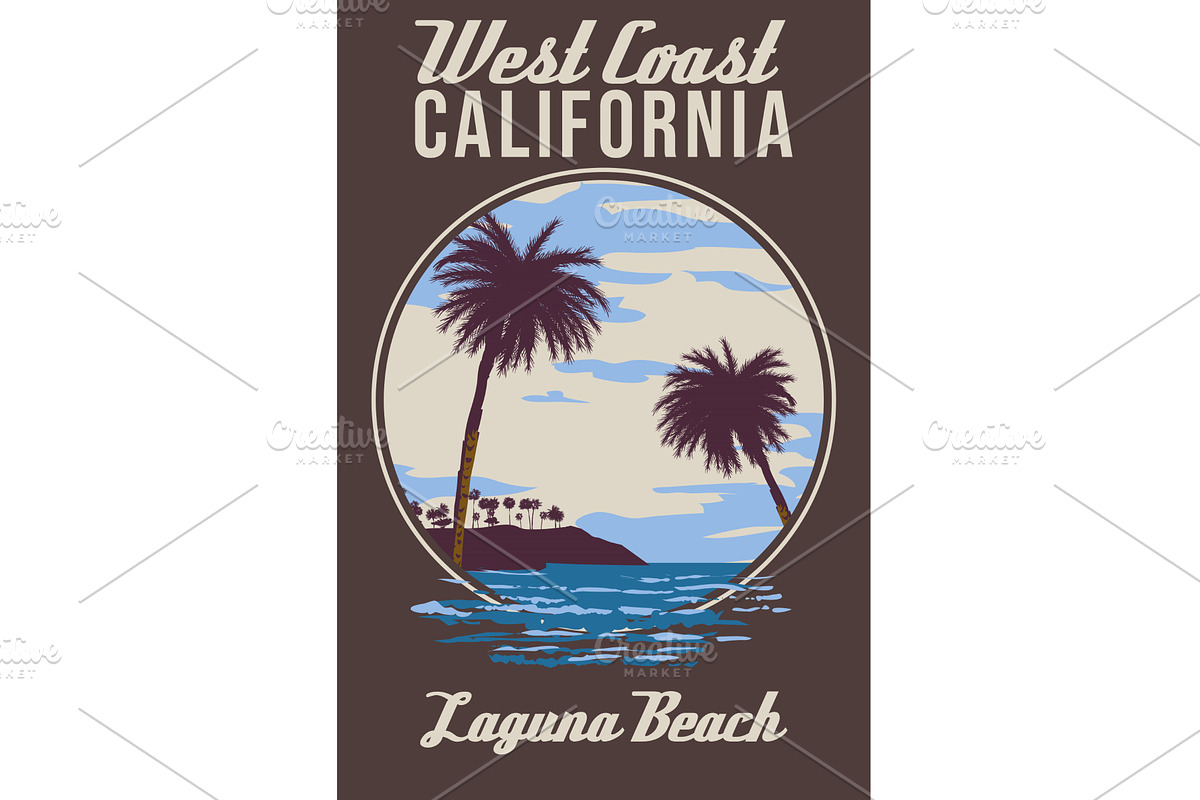 Retro Poster Laguna Beach California, an Illustration by Vector_Up