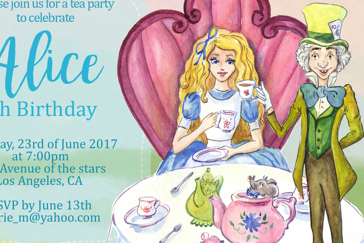 DIY Wonderland Printable Invitation, an Invitation Template by Artseez (Photo 2 of 2)