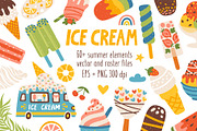 Ice Cream. Sweet summer clipart., a Decorative Illustration by MagicForestory (Thumbnail 1 of 5)