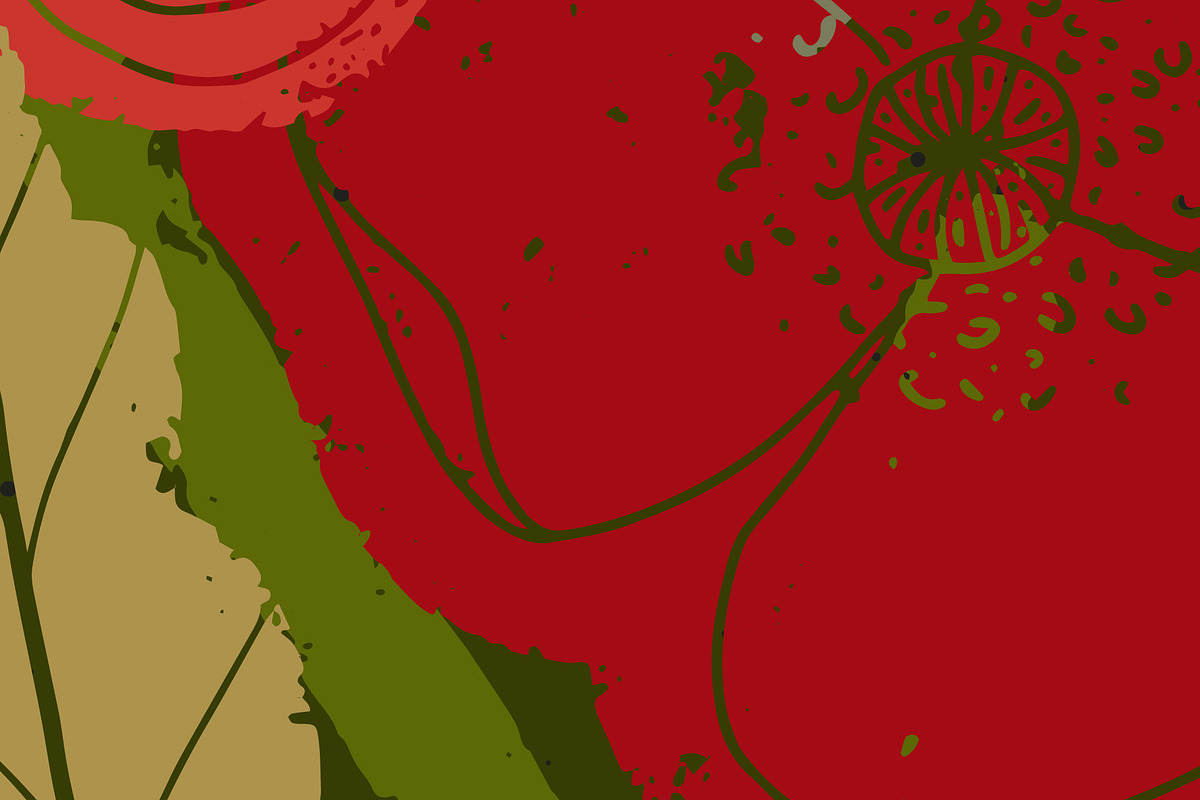 Poppy Botanical Lino, a Pattern Graphic by NayaChu (Photo 6 of 9)