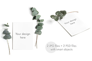 Minimal greeting card mockup set