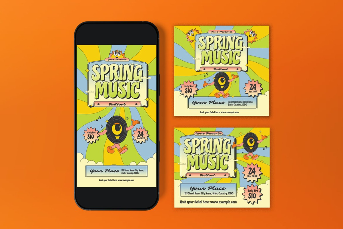 Green Spring Music Fest Flyer Set, a Flyer Template by graphicook (Photo 3 of 3)