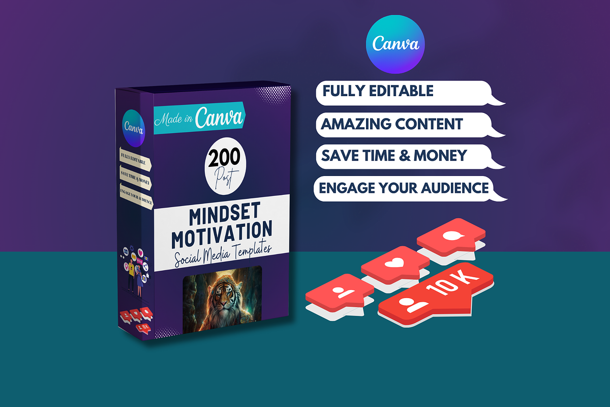 Mindset Motivation Canva Templates, a Social Media Template by Viral Content Design (Photo 5 of 7)