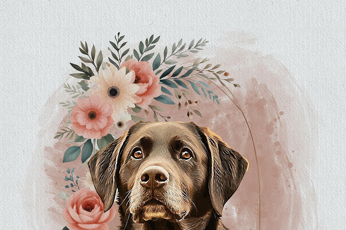 Flower Custom Watercolor Pet Art, an Action Add-On by MRI STUDIO (Photo 22 of 23)