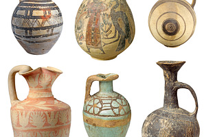 Set of ancient terracotta jugs, a Food & Drink Photo by BOOCYS