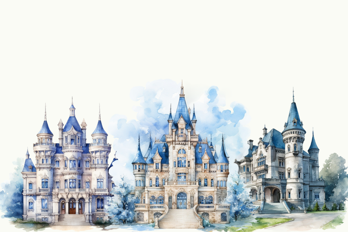 Blue And Gold Victorian Clipart, an Object Illustration by Digital Xpress (Photo 2 of 9)