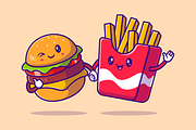 Cute Burger And French Fries Friend, a Food Illustration by Catalyst Labs (Thumbnail 1 of 3)