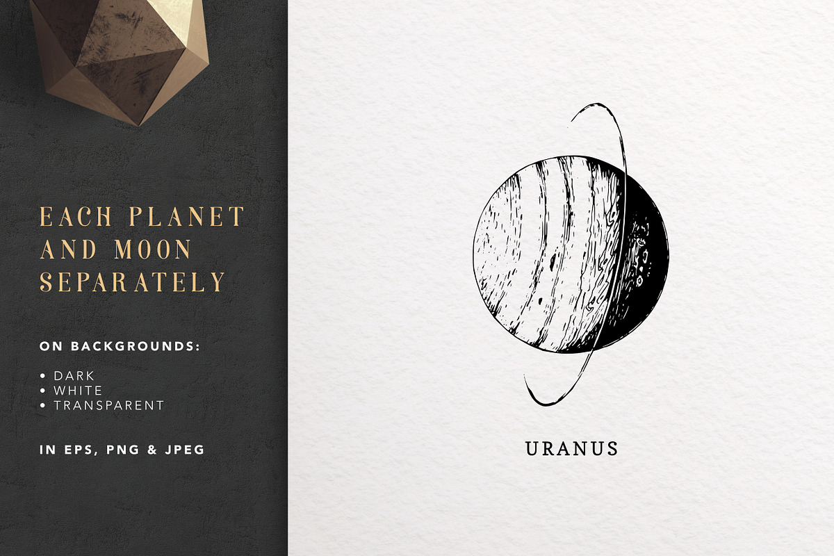 Space Collection with moon & planets, an Object Illustration by Chewie Co (Photo 9 of 13)