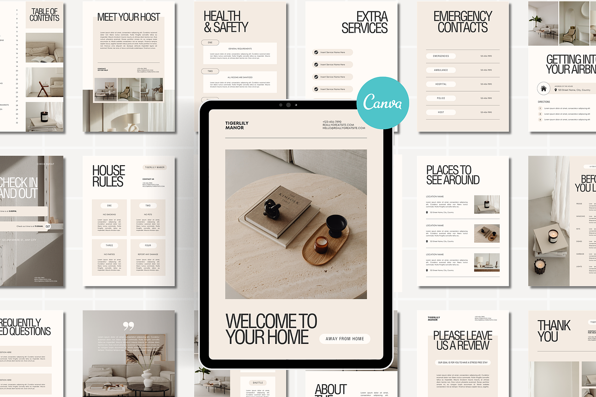 Airbnb Welcome Book Canva Template, a Stationery Template by Anna Design Studio (Photo 5 of 10)