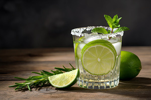 Refreshing Lime Cocktail with Rosema, a Food & Drink Photo by Stock Shape