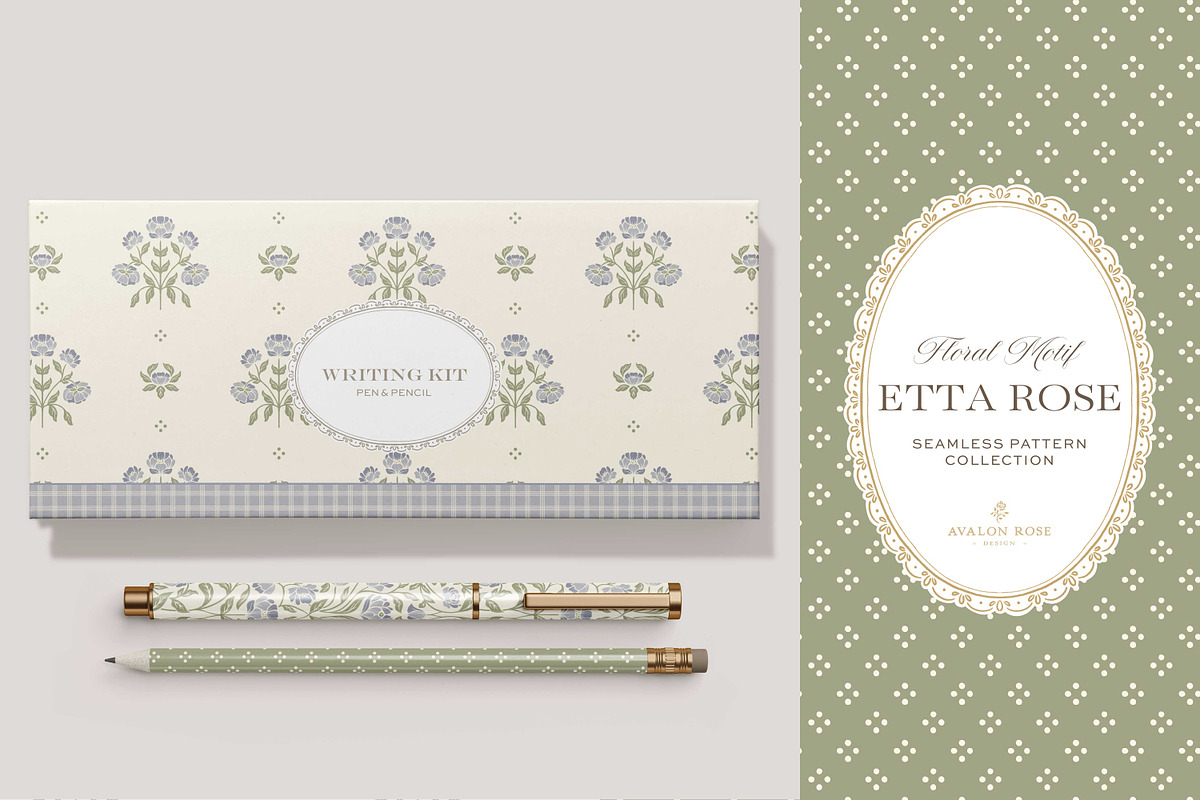 Vintage Blue Floral Print Patterns, a Pattern Graphic by Eclectic Anthology (Photo 11 of 14)
