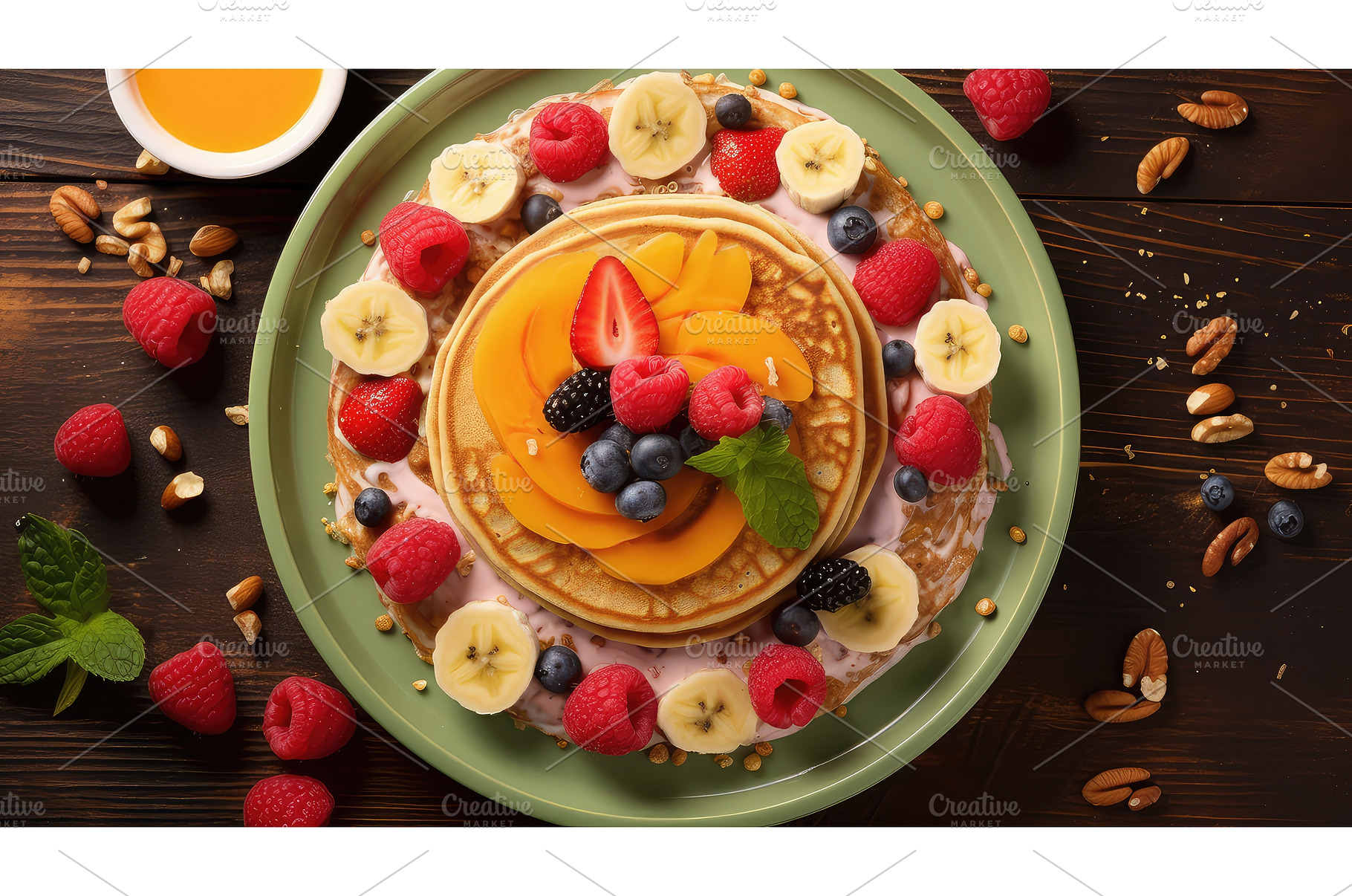 healthy nutrition pancake food ai, a Background Photo by pikepicture