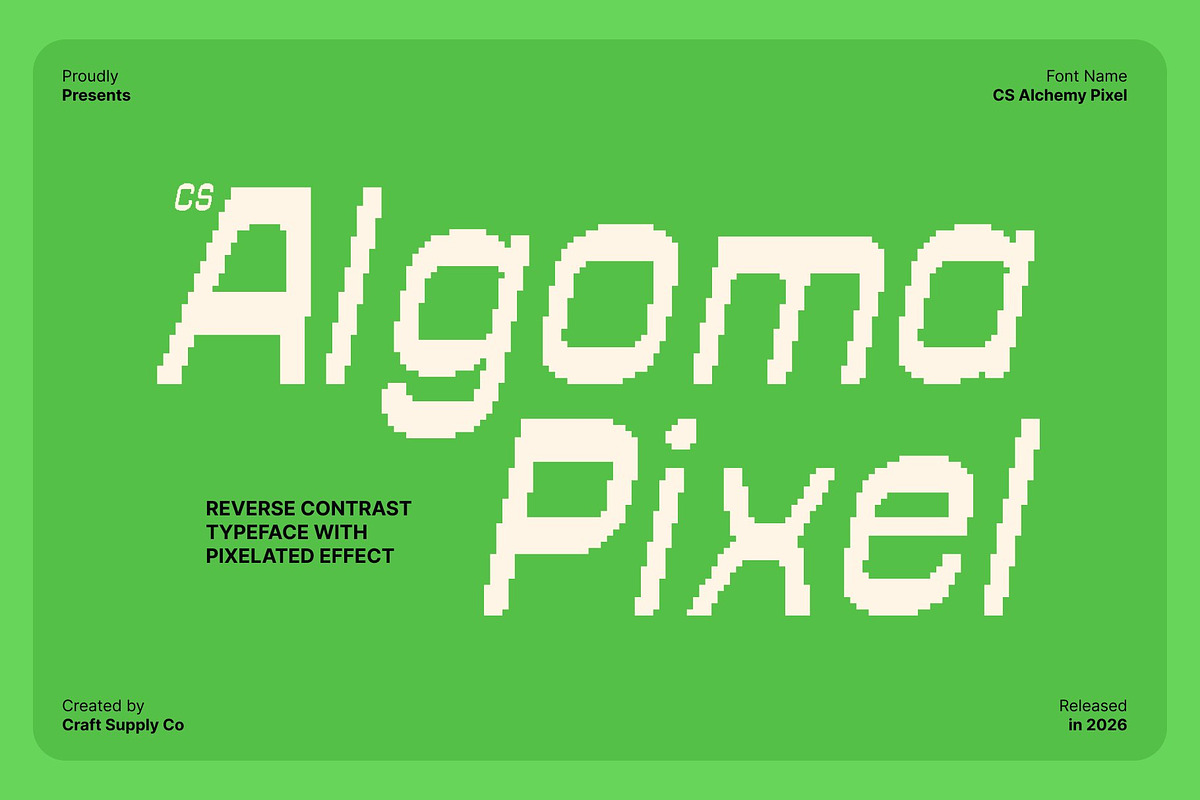 CS Algoma Pixel, a Sans Serif Font by Craft Supply Co. (Photo 1 of 8)