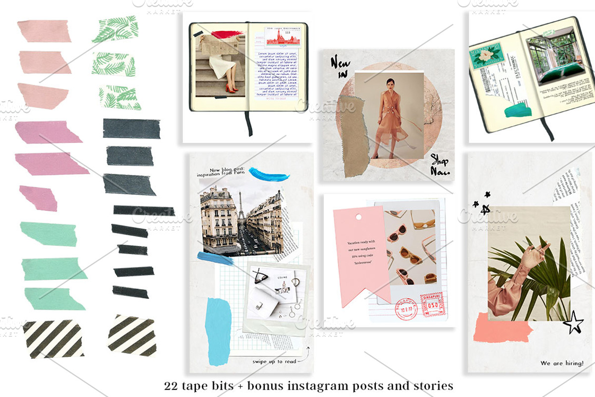 145 collage elements, fonts + Bonus, an Object Graphic by Negative Space (Photo 9 of 9)
