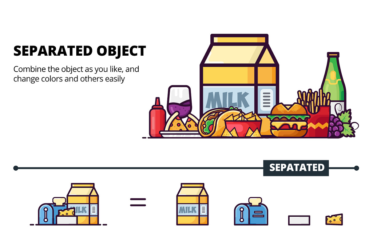 Food collection vector illustration, a Duotone Icon by Creastale (Photo 8 of 8)
