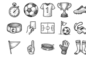 Soccer Sport  Icon Set, an Object Graphic by nikagraphic