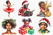 African American Christmas Clipart, an Illustration by Canvas Craft (Thumbnail 2 of 7)