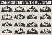 silhouette camping tent mountain, an Illustration by Amazin_art (Thumbnail 1 of 17)