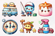 Kawaii Camping Clipart, an Illustration by Dream Creation (Thumbnail 5 of 7)
