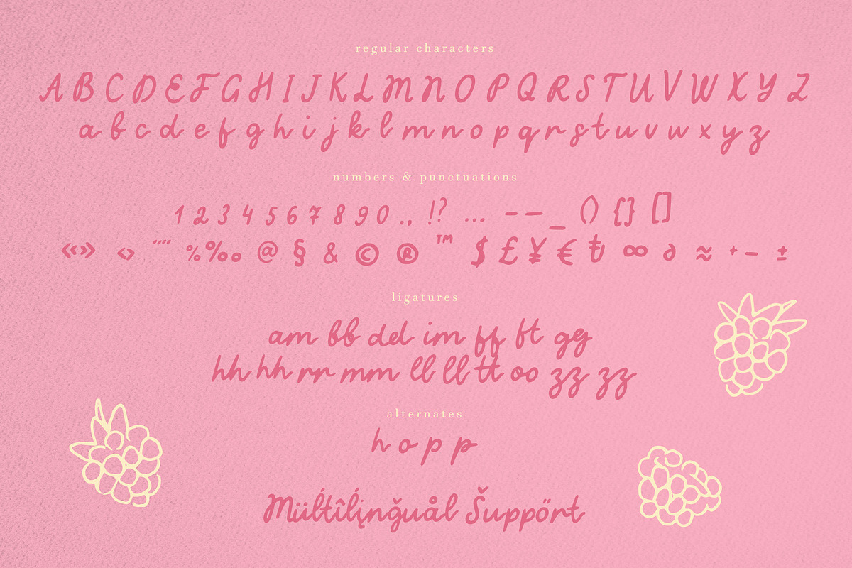 Raspberry beeze - handwritten font, a Handwritten Font by Cute Atelier (Photo 3 of 7)