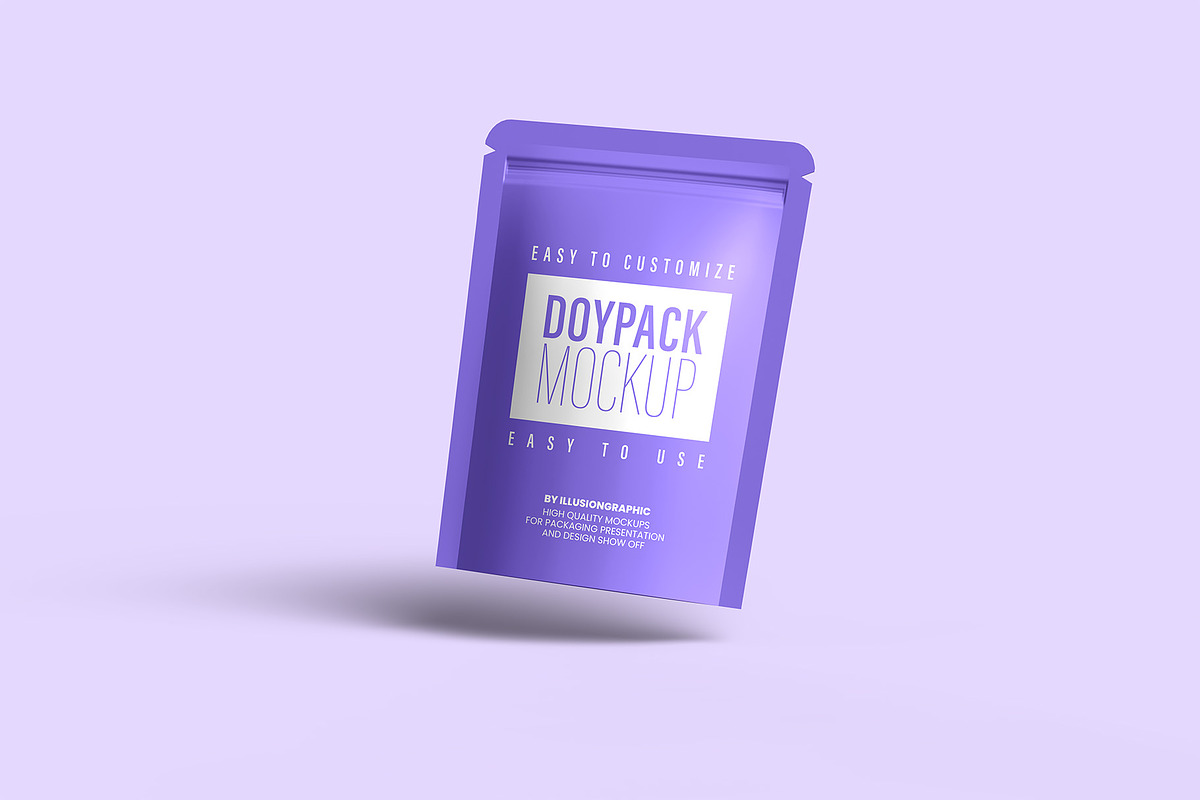Doypack Mockup - 8 views, a Packaging Mockup by Illusiongraphic (Photo 2 of 19)