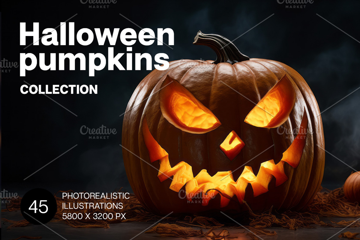 Halloween pumpkins. 45 images, a Holiday Photo by Handmadefont (Photo 1 of 11)