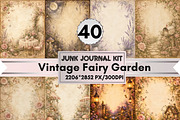 Vintage Fairy Garden Journal Pages, a Background Graphic by LA Design (Thumbnail 1 of 10)