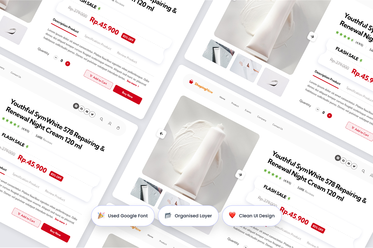 Product Skincare Hero Section, an UI Kit Template by Annora Studio (Photo 3 of 4)