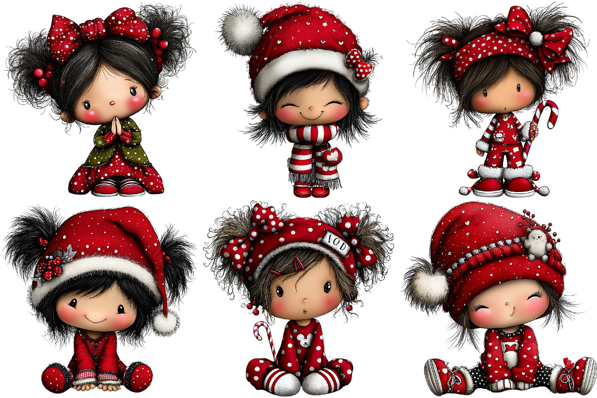 Cute Christmas Baby Girl Clipart, an Illustration by Pixels.Craft (Photo 6 of 6)