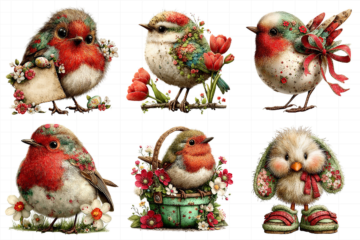 Whimsical Easter Birds Clipart, an Illustration by Daily.Designs (Photo 4 of 8)