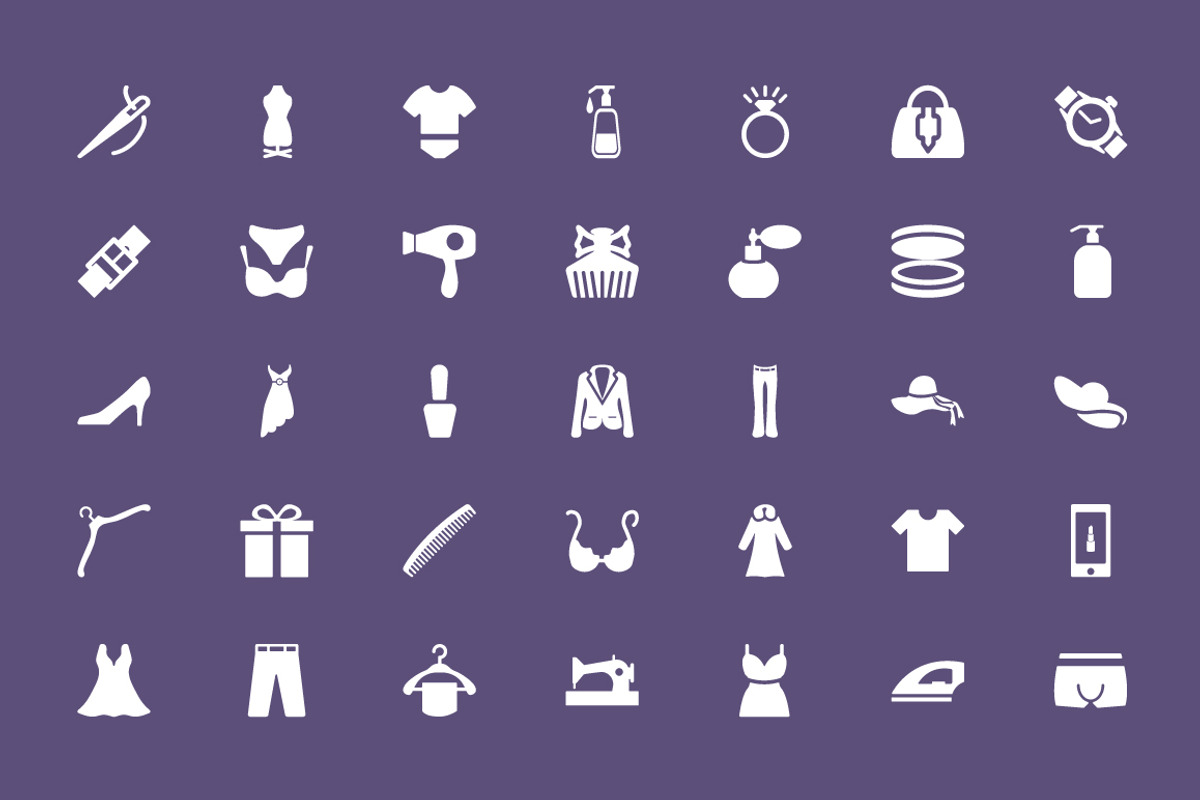125+ Fashion Vector Icons preview 2
