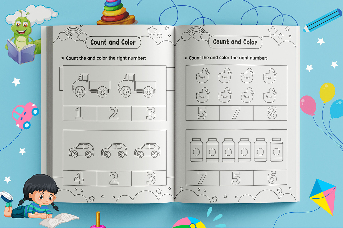 Kindergarten Math Activity Worksheet, a Print Template by Book2bees (Photo 6 of 23)