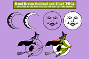 Vintage Halloween Clipart & Patterns, a Seasonal Illustration by Ashley Katrina (Thumbnail 7 of 15)