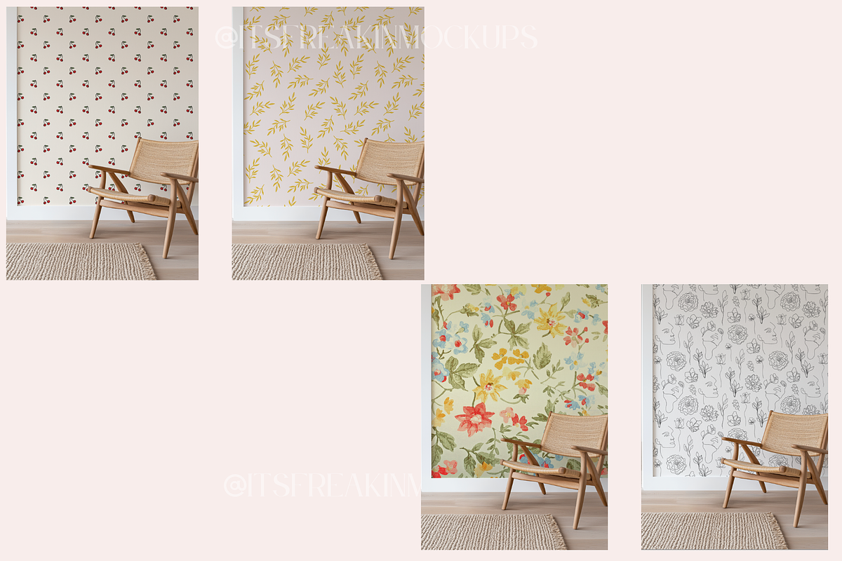 8 Wallpaper Mockup Bundle, a Household Mockup by ItsFreakinMockups (Photo 8 of 9)