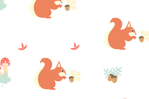 Seamless pattern with cute squirrel, a Pattern Graphic by Viktorijareut