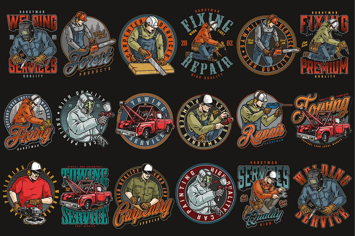 Handymen t-shirt designs, a Branding & Logo Template by DGIM studio (Photo 4 of 12)