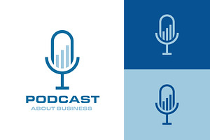 microphone podcast with finance logo, a Branding & Logo Template by funpixel